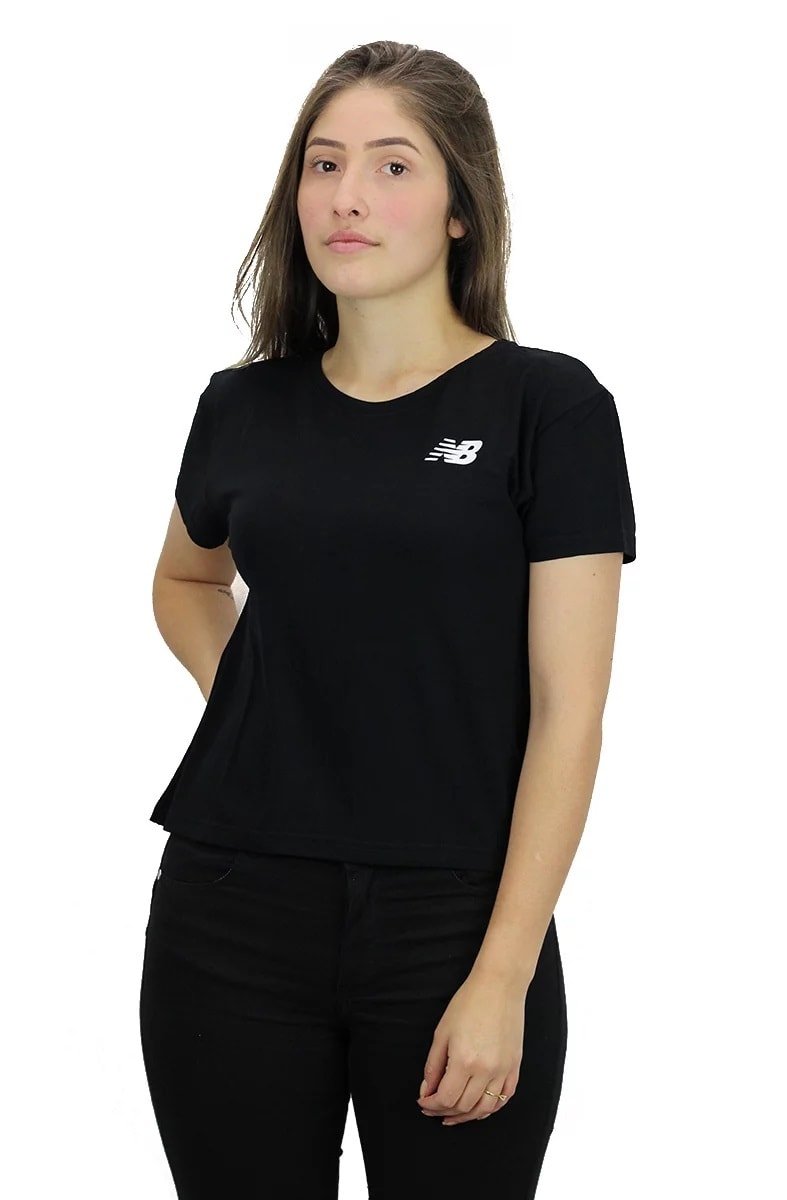CAMISETA NEW BALANCE FEMININA 247 SPORTS CLASSICS PRETA - NewSkull
