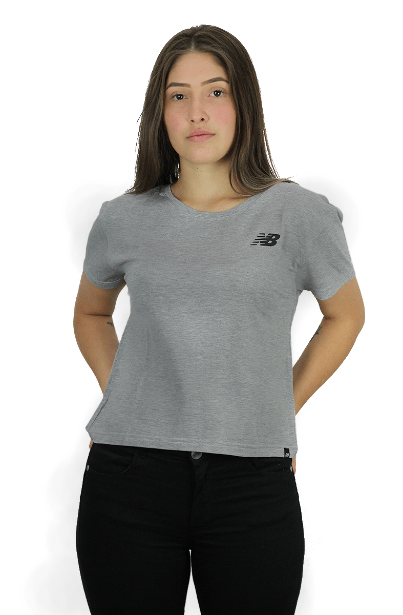 CAMISETA NEW BALANCE FEMININA ESSENTIALS 247 CLASSICS CINZA - NewSkull