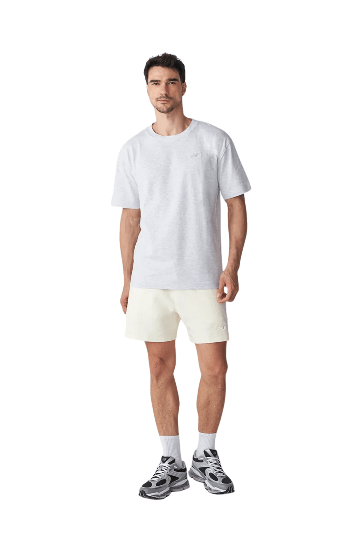Camiseta New Balance Small Logo Cinza Mescla - NewSkull