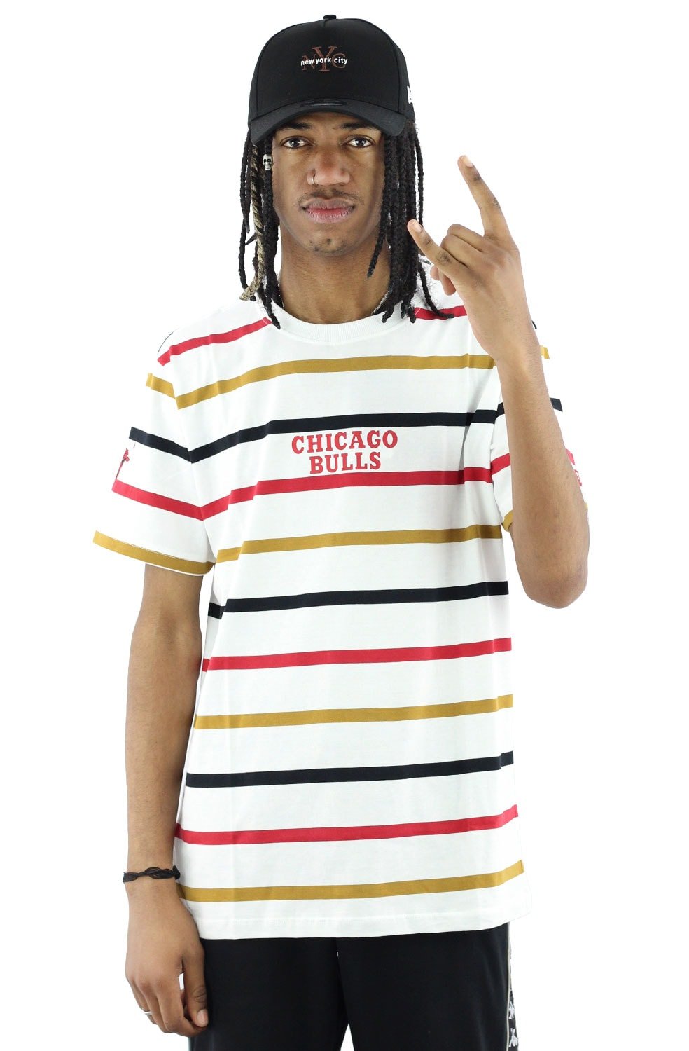 Camiseta NEW ERA Color Strip Chicago Bulls Branca - NewSkull
