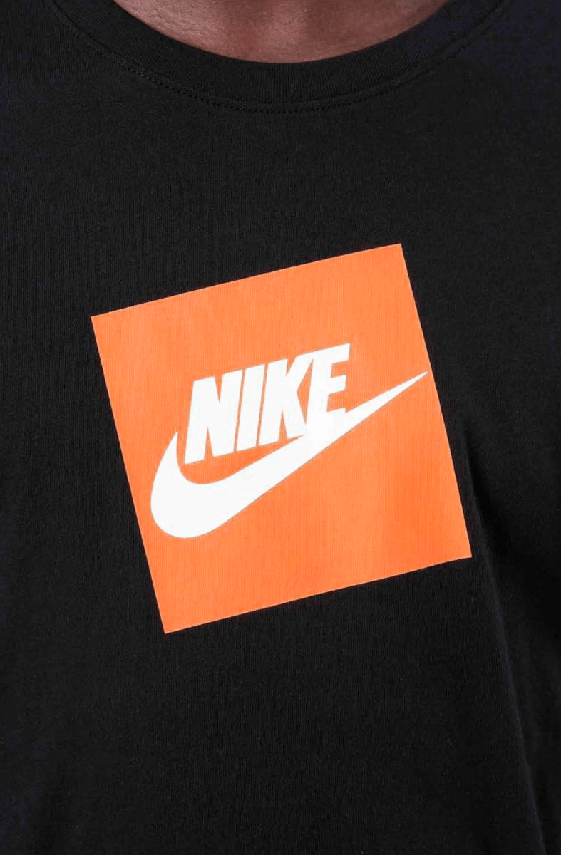CAMISETA NIKE BOX LOGO MANGA LONGA PRETA - NewSkull