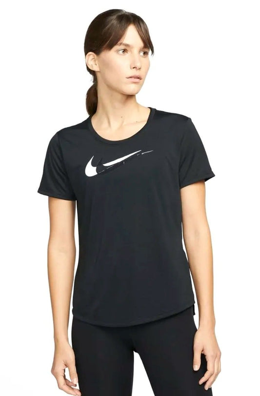 Camiseta Nike Dri - FIT Swoosh Run Feminina Preto/Branco - NewSkull