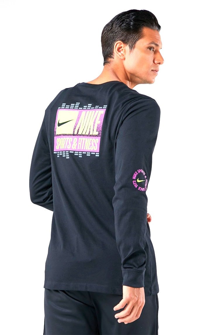 Camiseta Nike Manga Longa Dri - Fit WC1 Preto/Verde - NewSkull