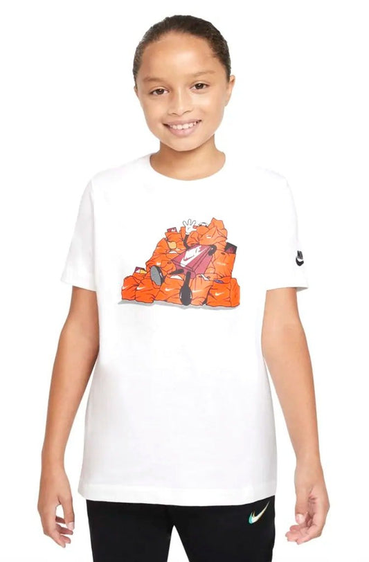Camiseta Nike Sportswear Branco/Laranja - NewSkull