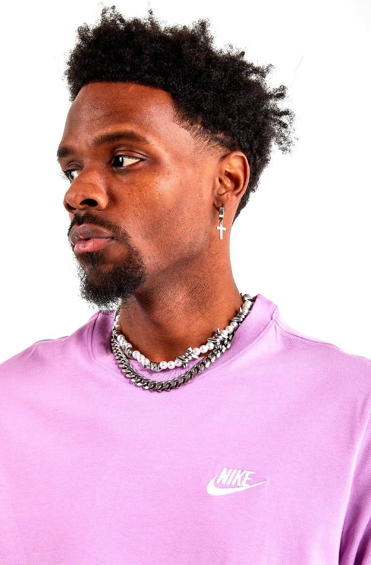 Camiseta Nike Sportswear Club Roxo/Branco - NewSkull