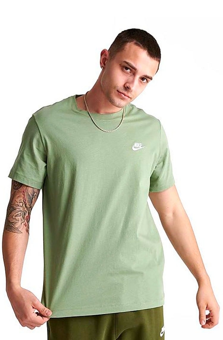 Camiseta Nike Sportswear Club Verde Escuro/Branco - NewSkull