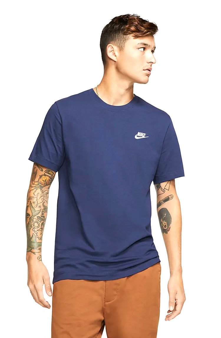 Camiseta Nike Sportswear Clube Azul/Branco - NewSkull