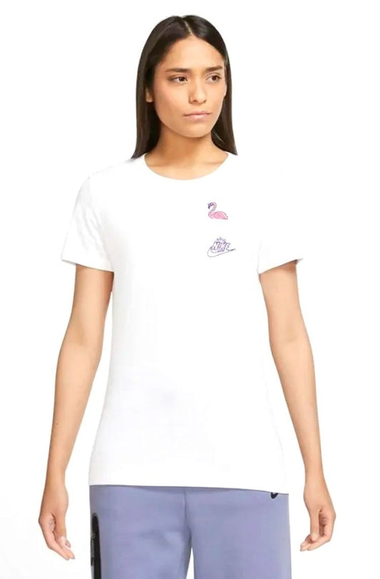 Camiseta Nike Sportswear Feminina Branco/Rosa - NewSkull