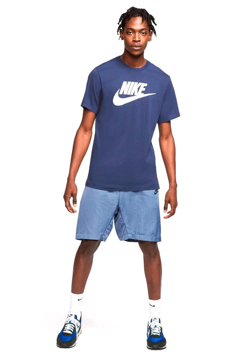Camiseta Nike Sportswear Icon Futura Masculina Azul/Branco - NewSkull