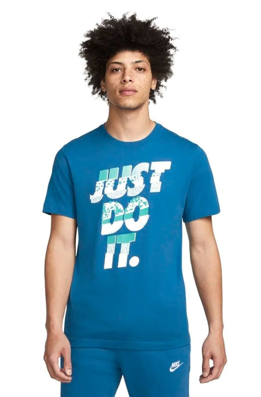 Camiseta Nike Sportswear "Just do It" Azul /Branco - NewSkull