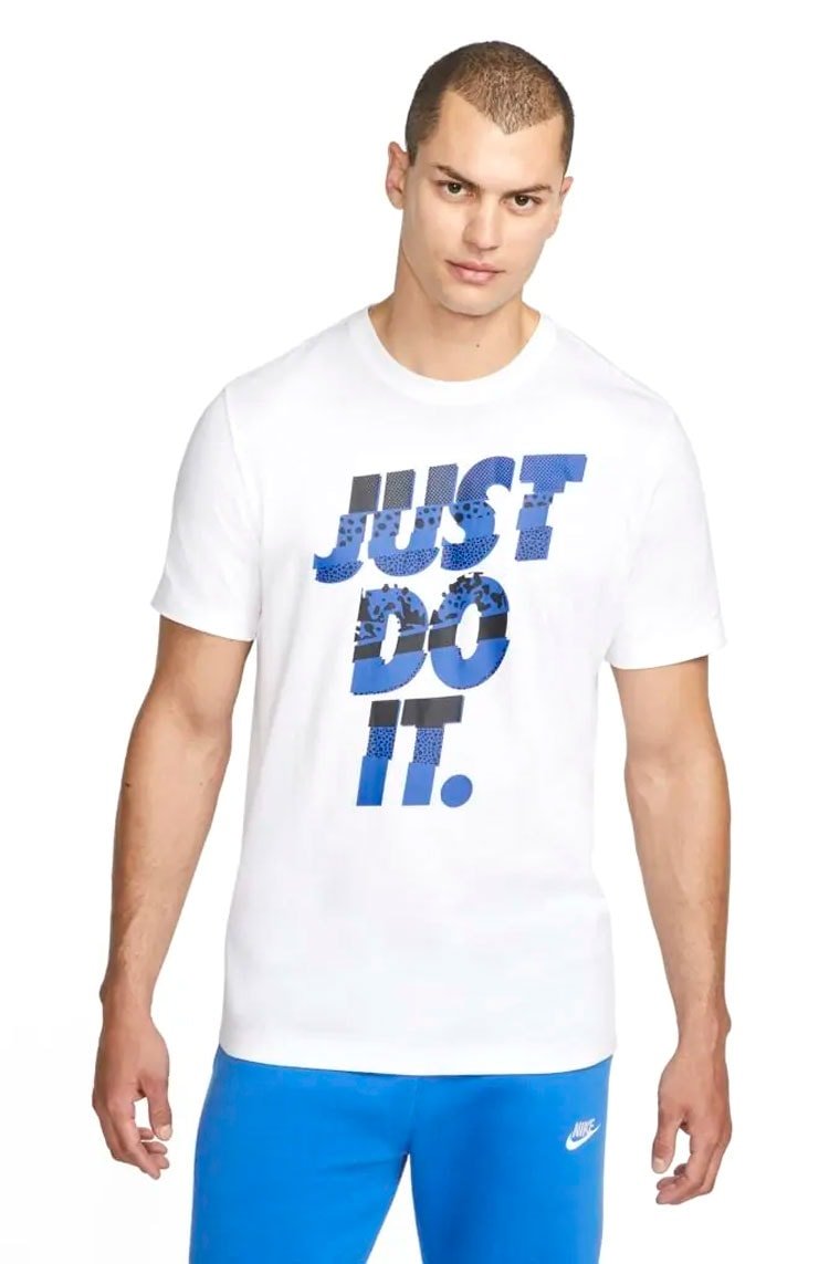Camiseta Nike Sportswear "Just do It" Branco/Azul - NewSkull