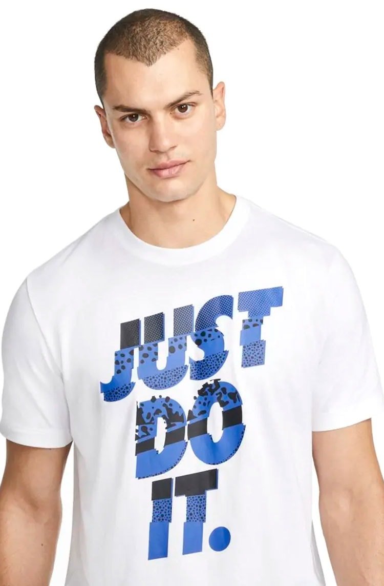 Camiseta Nike Sportswear "Just do It" Branco/Azul - NewSkull