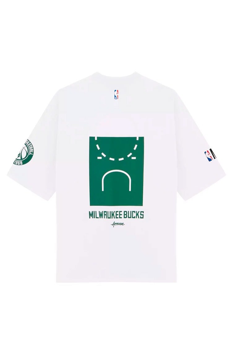 Camiseta Oversized Approve X NBA Bucks Off White/Verde - NewSkull
