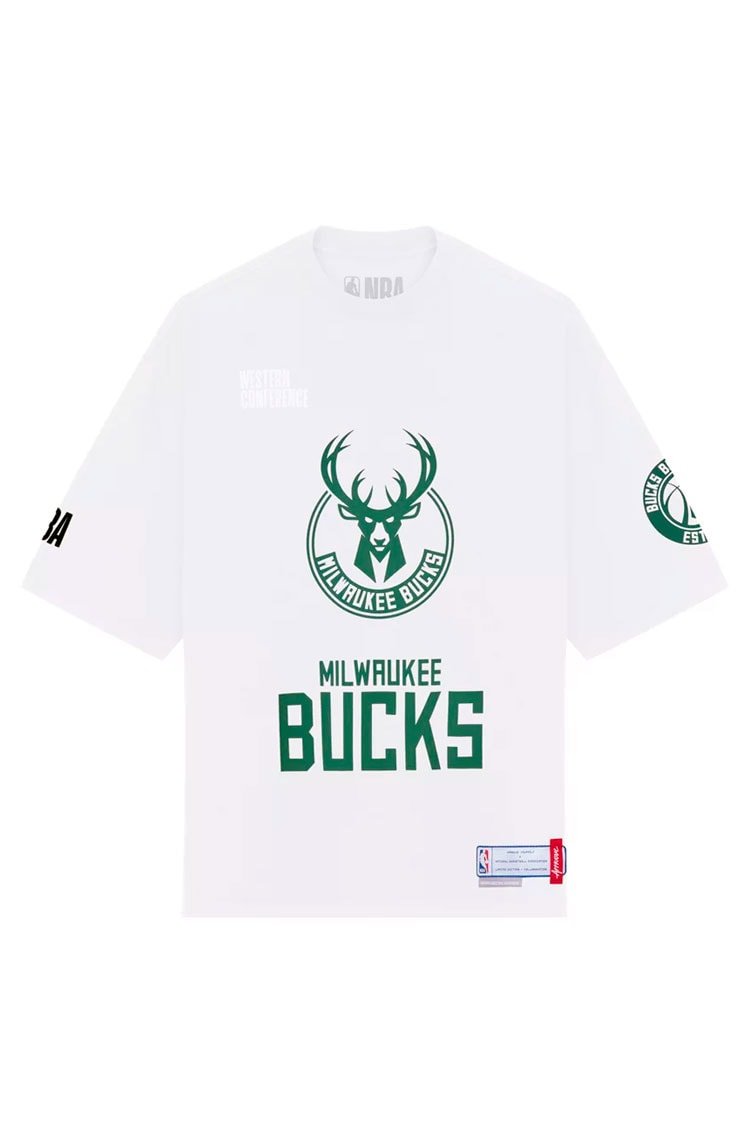 Camiseta Oversized Approve X NBA Bucks Off White/Verde - NewSkull