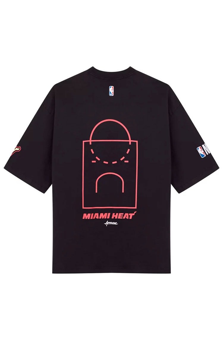 Camiseta Oversized Approve X NBA Heat Preto/Vermelho - NewSkull