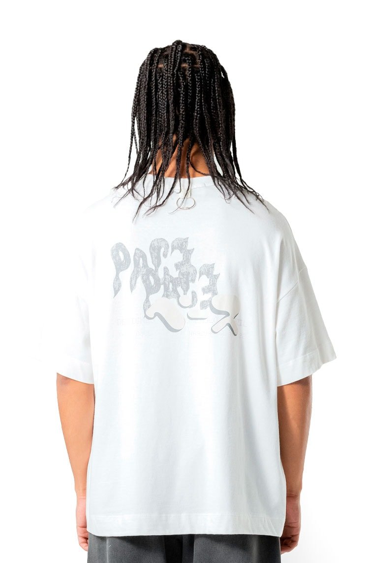 Camiseta PACE XP Handwrite Oversized Off - White - NewSkull