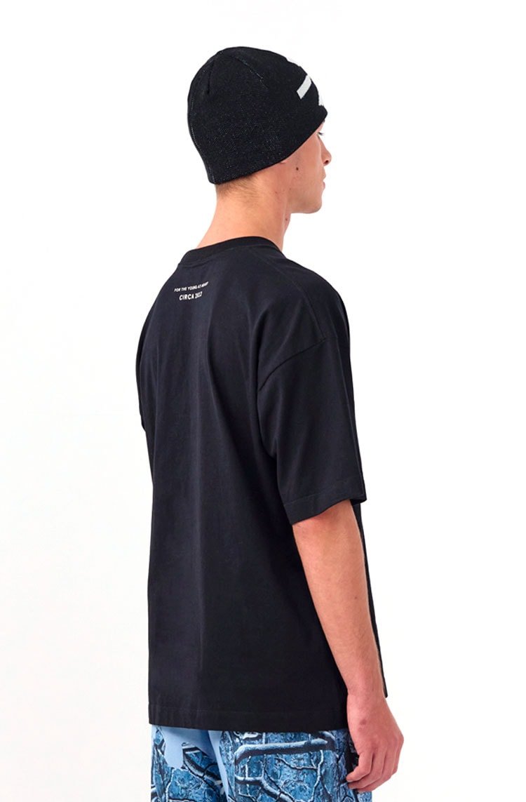 Camiseta Piet Circa Oversized Preto/Branco - NewSkull
