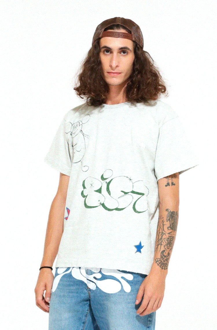 Camiseta Piet Grafitti Vintage Oversized Mescla Banana - NewSkull