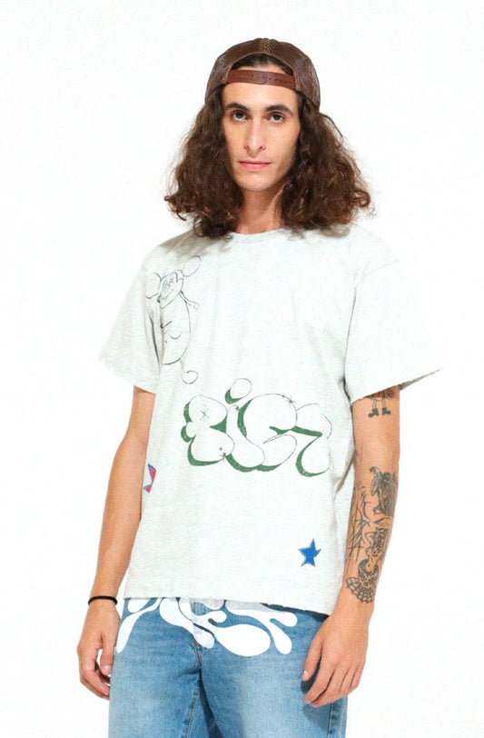 Camiseta Piet Grafitti Vintage Oversized Mescla Banana - NewSkull
