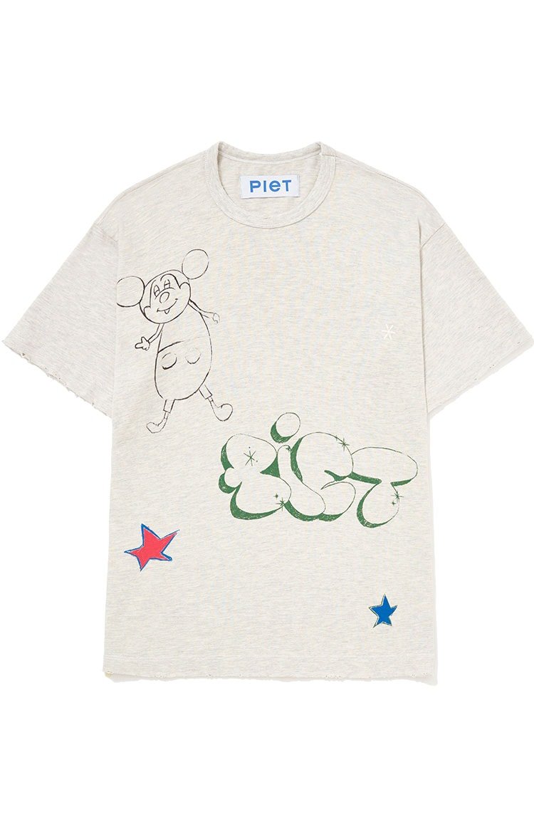 Camiseta Piet Grafitti Vintage Oversized Mescla Banana - NewSkull