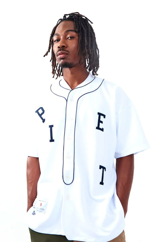 Camiseta Piet Heritage Baseball Jersey Branco/Azul Marinho - NewSkull