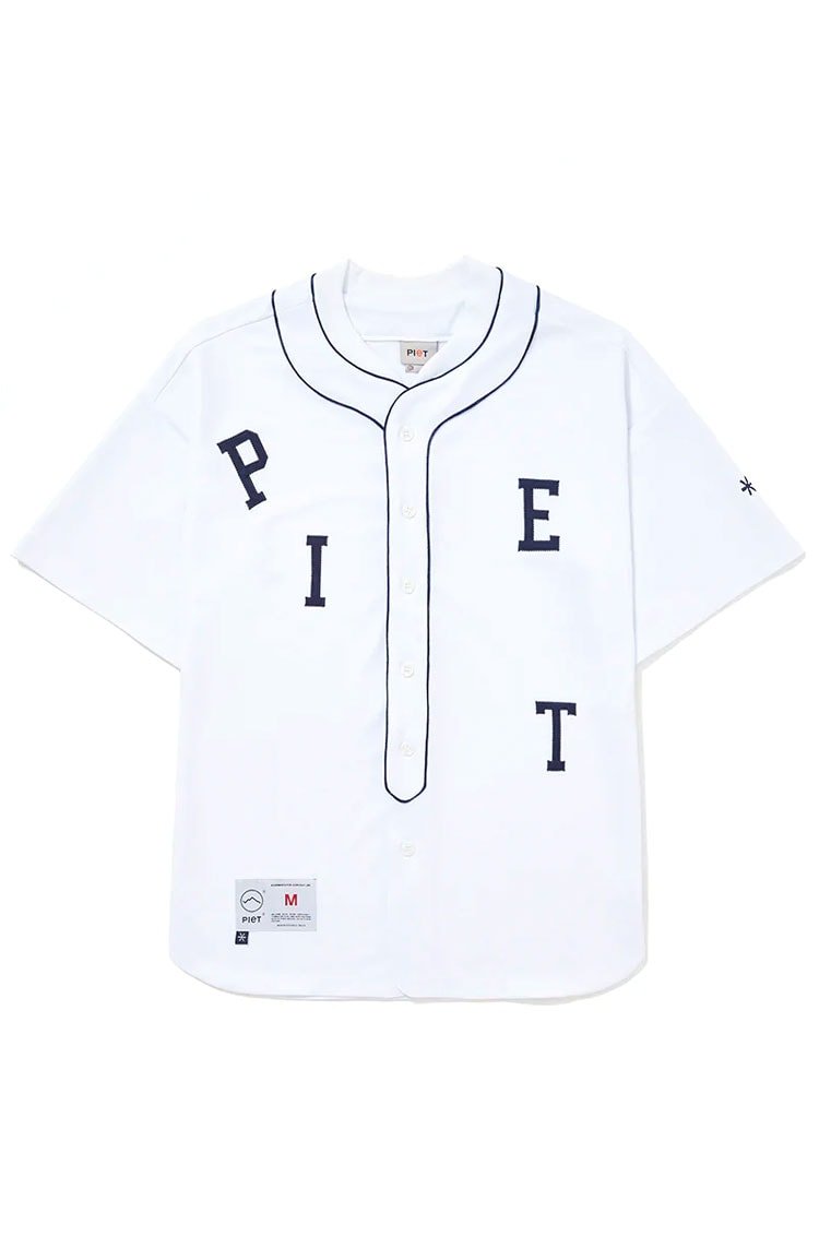 Camiseta Piet Heritage Baseball Jersey Branco/Azul Marinho - NewSkull