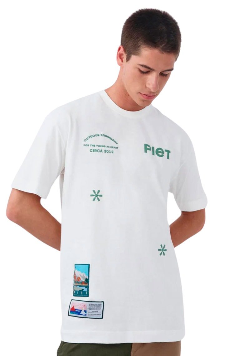 Camiseta Piet Icons Off White/Verde - NewSkull