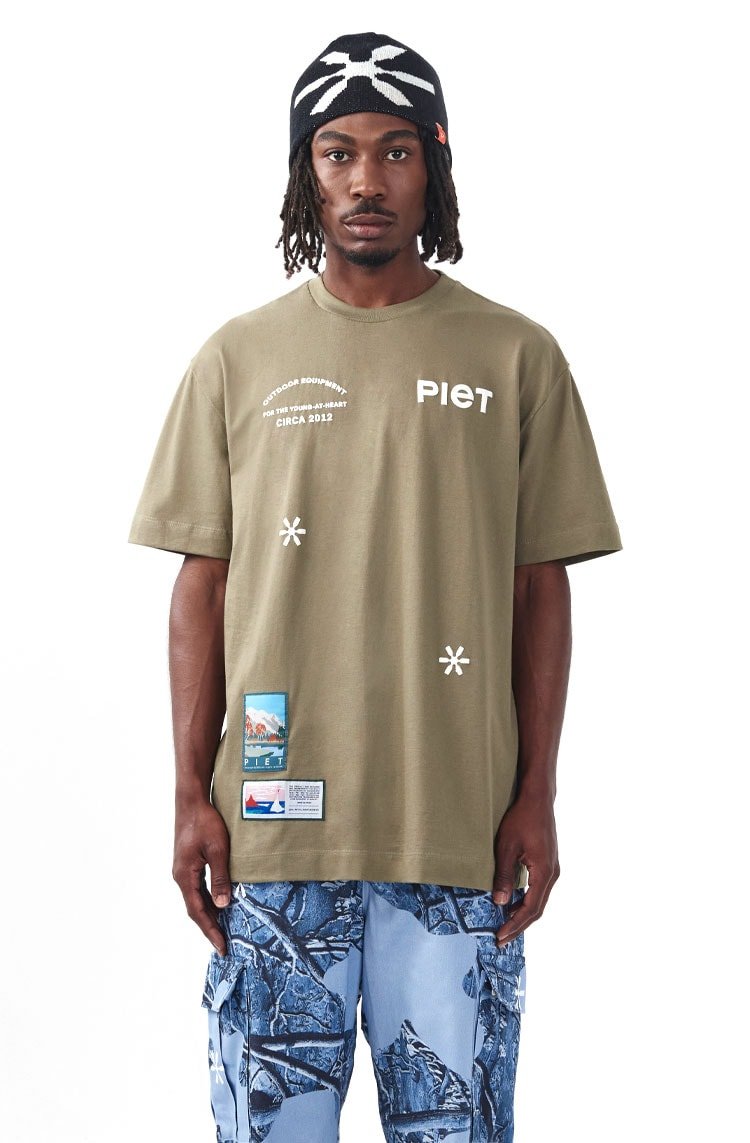 Camiseta Piet Icons Verde/Branco - NewSkull