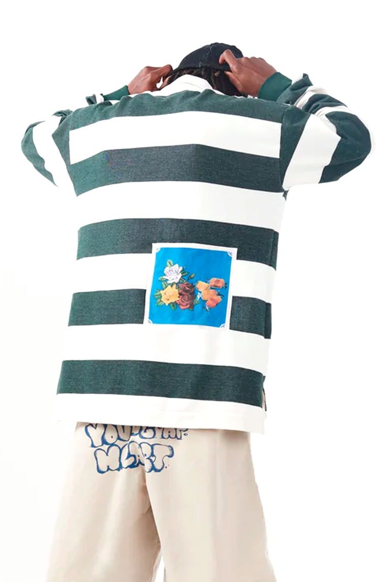 Camiseta Piet Liquor Candies Long Sleeve Rugby Verde/Creme - NewSkull