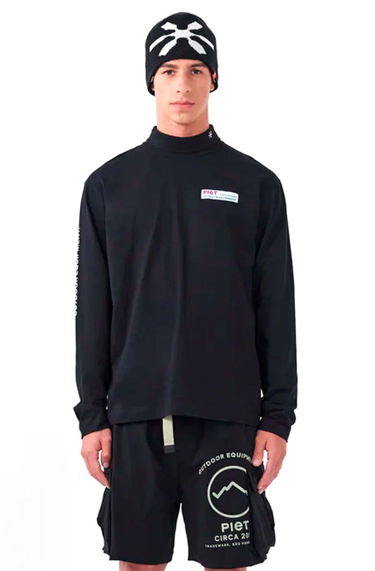Camiseta Piet Manga Longa Sportsman Turtle Neck Preto - NewSkull