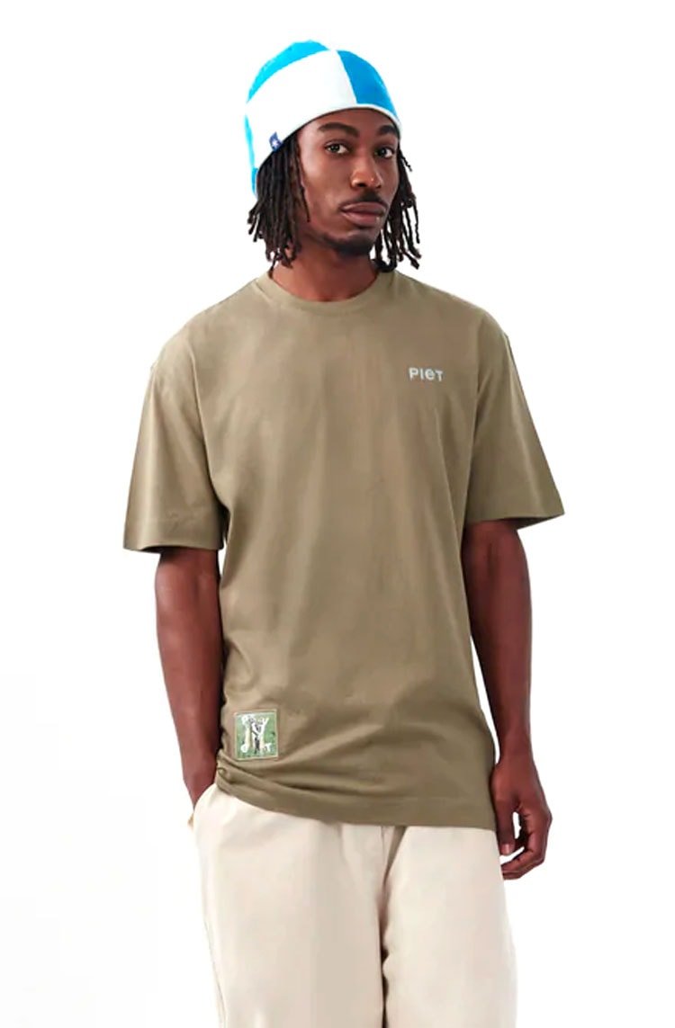 Camiseta Piet Safari Verde/Cinza - NewSkull