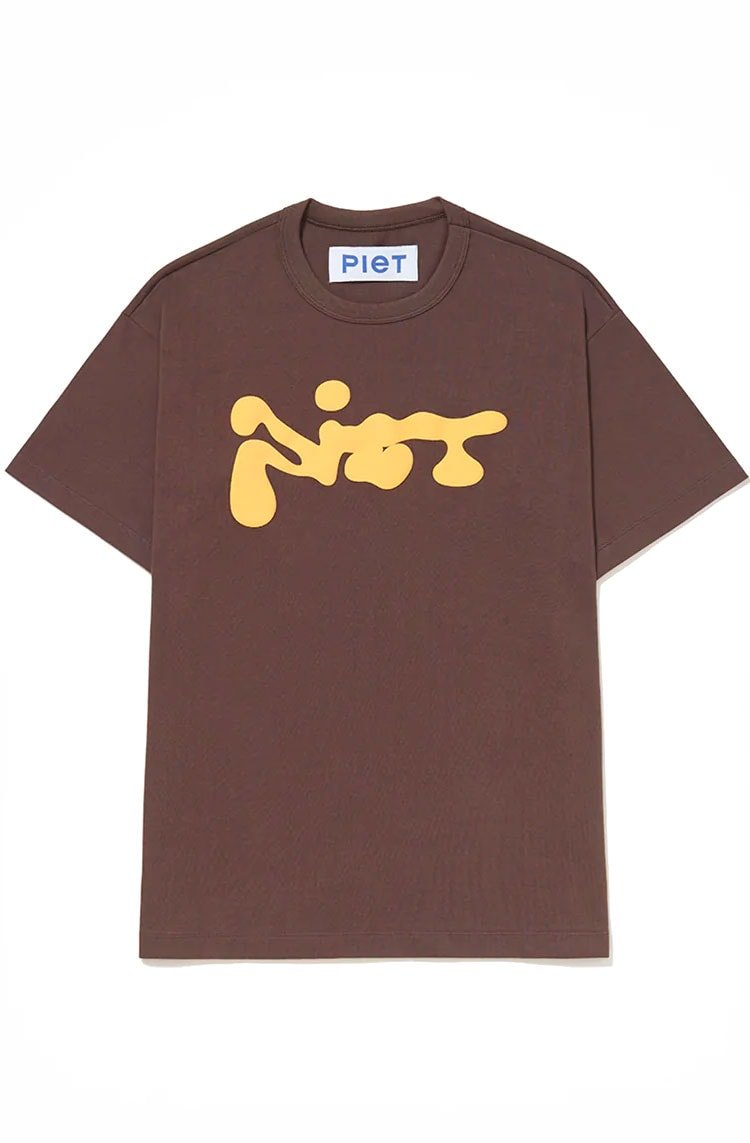Camiseta Piet Slime Tee S - Fit Marrom/Amarelo - NewSkull