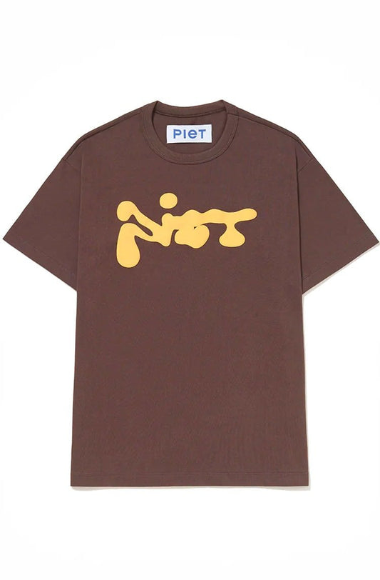 Camiseta Piet Slime Tee S - Fit Marrom/Amarelo - NewSkull