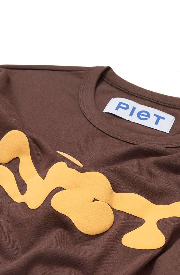 Camiseta Piet Slime Tee S - Fit Marrom/Amarelo - NewSkull