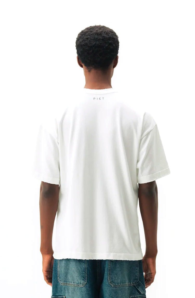 Camiseta Piet Static Logo T-Shirt Branco - NewSkull
