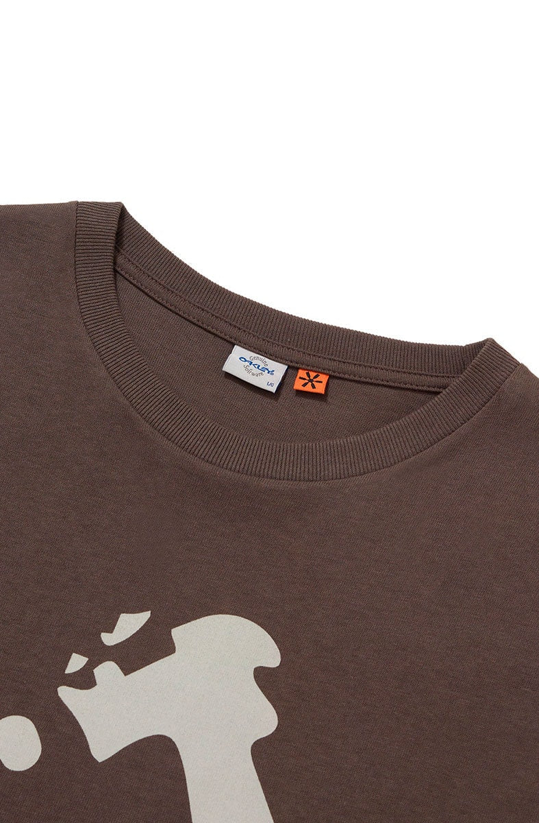 Camiseta Piet x Oakley Big Skull LS Manga Longa Marrom - NewSkull