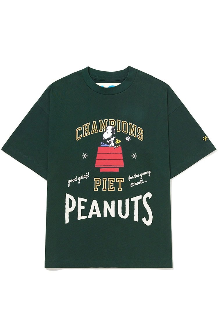 Camiseta Piet x Peanuts Snoopy Heritage & Woodstock Verde - NewSkull