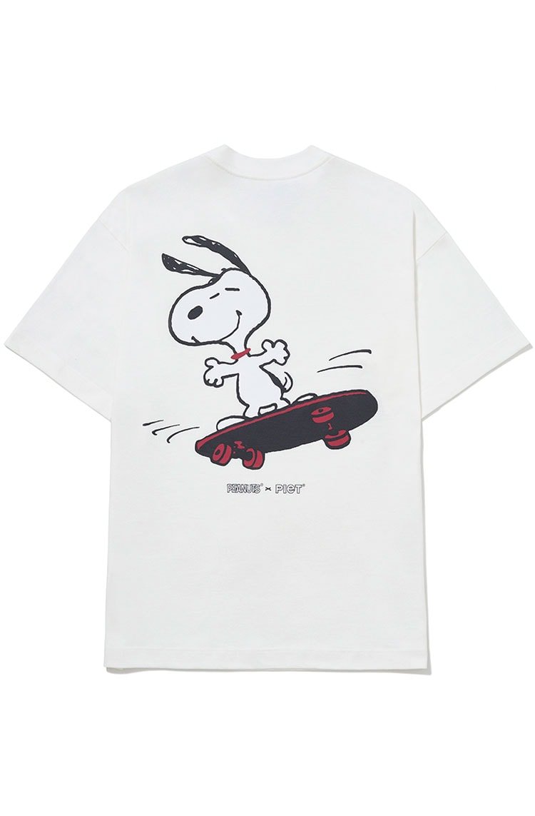 Camiseta Piet x Peanuts Snoopy Sk8 Branco - NewSkull