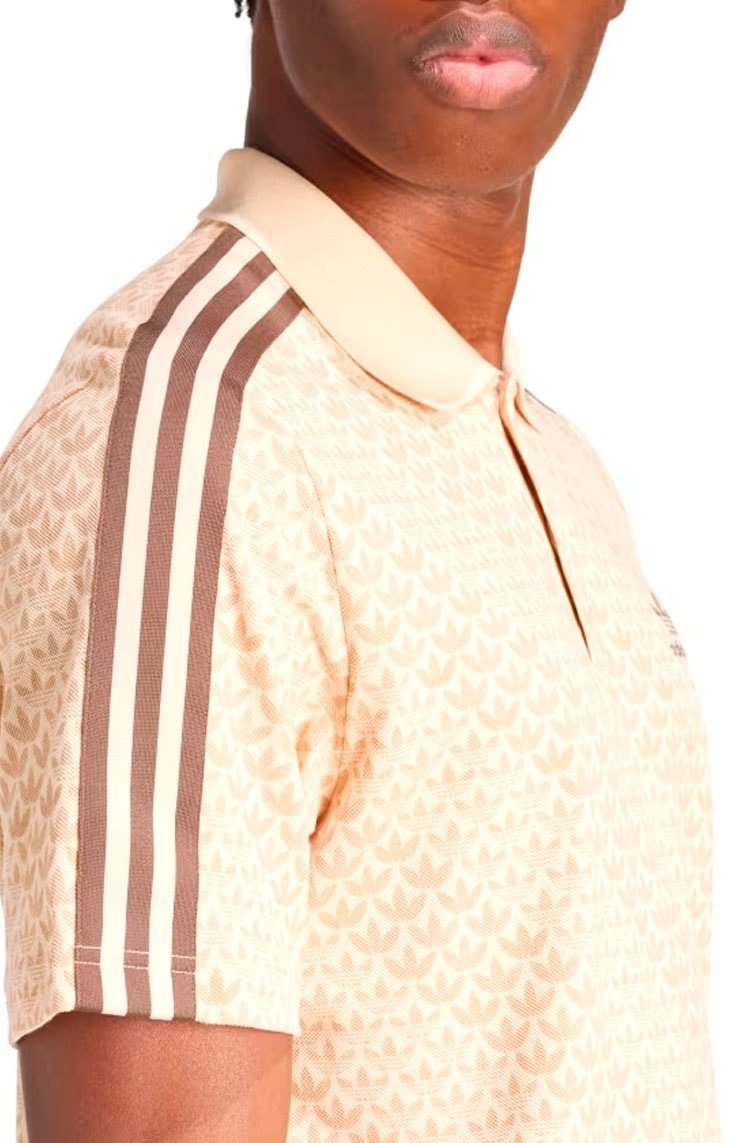 Camiseta Polo Adidas Mono Polo Bege/Marrom IS0250 - NewSkull