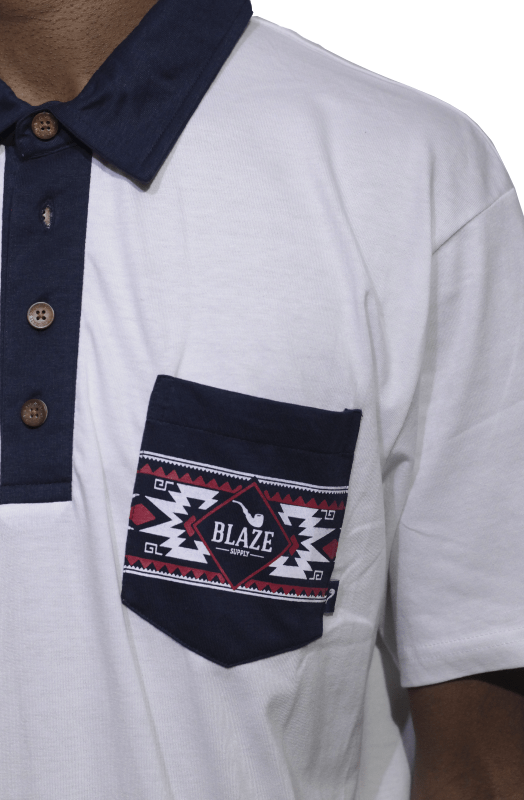 Camiseta Polo Blaze Supply Indiana Branca - NewSkull