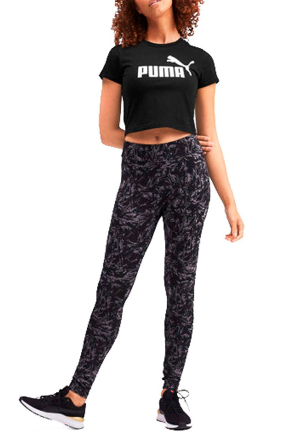 Camiseta Puma Amplified Fitted Logo Cropped Feminina Preto - NewSkull