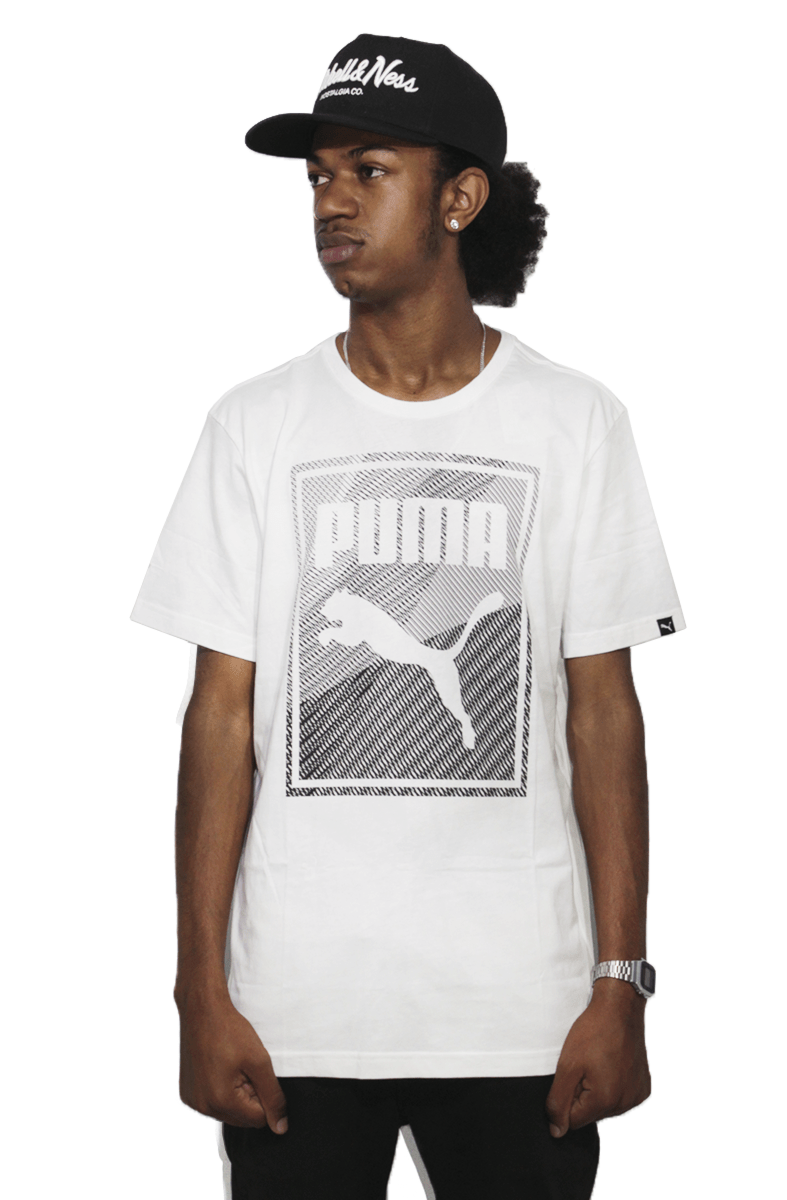Camiseta Puma Brand Box Logo Branco - NewSkull