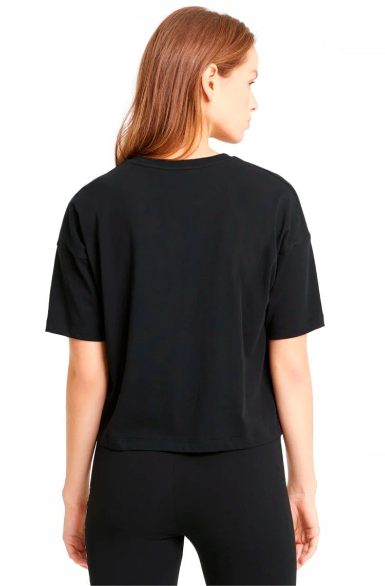 Camiseta Puma Cropped Essentials Logo Feminina Preta - NewSkull