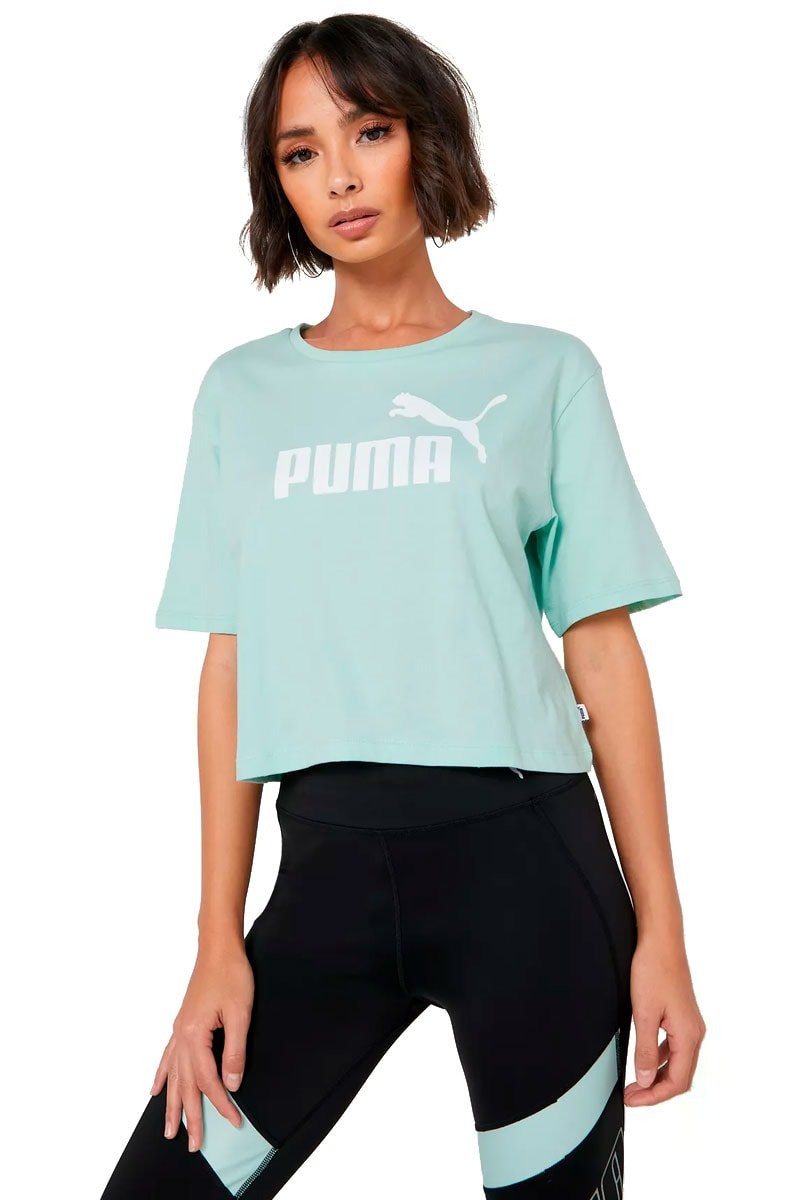 Camiseta Puma Essentials Cropped Feminina Verde - NewSkull