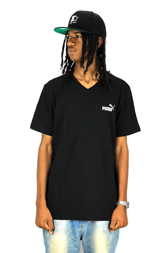 CAMISETA PUMA ESSENTIALS V NECK PRETA - NewSkull