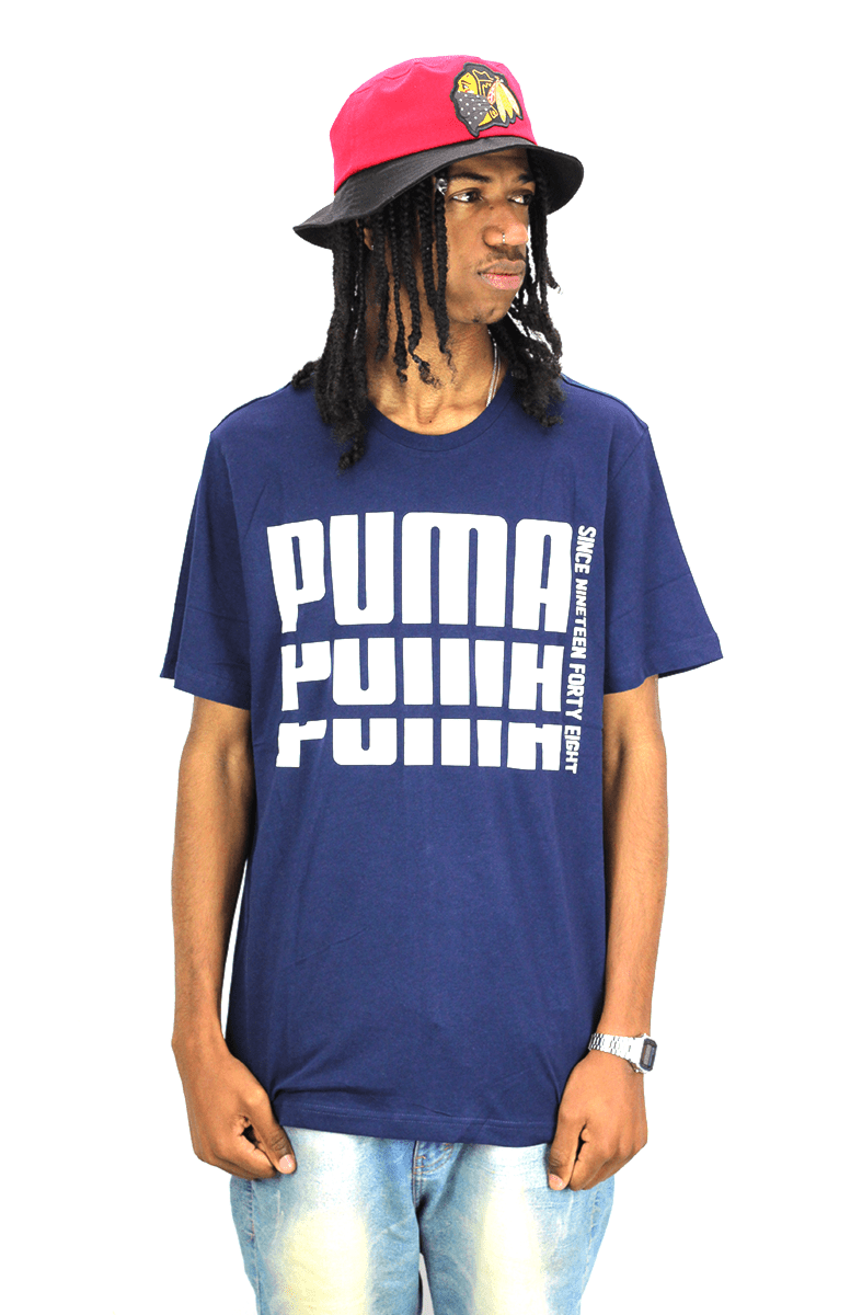 CAMISETA PUMA REBEL BOLD BASIC AZUL - NewSkull