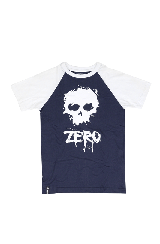 CAMISETA RAGLAN ZERO BLOOD SKULL INFANTIL AZUL - NewSkull