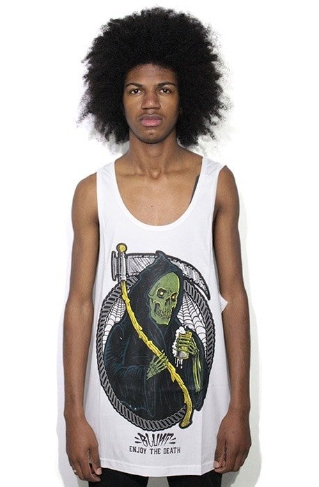 Camiseta Regata Blunt Death Skull Branca - NewSkull