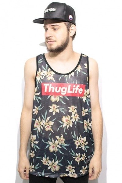 Camiseta Regata Dry Fit Thug Nine Thug Life Floral - NewSkull