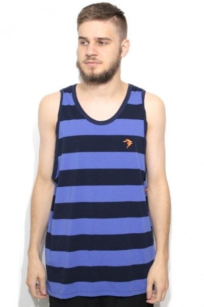 Camiseta Regata Funky Listras Azul - NewSkull